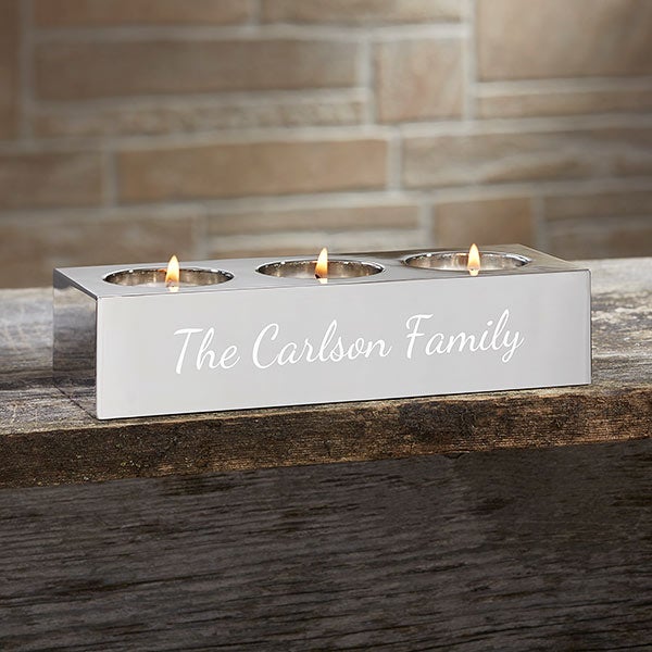 Personalized You Name It 3 Tea Light Candle Holder - 15663