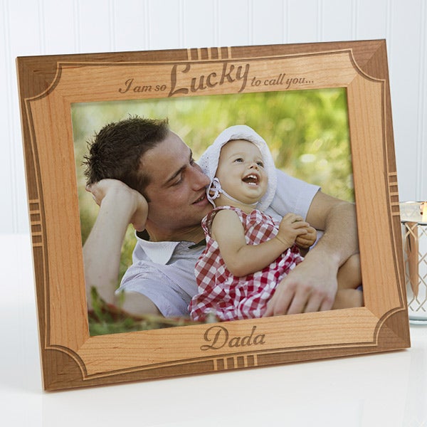 Personalized Father Wood Frame - I'm Lucky To Call You Dad - 15674