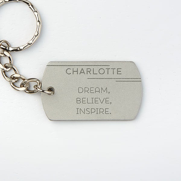 Personalized Dog Tag Keychain - Inspirational Quotes - 15693