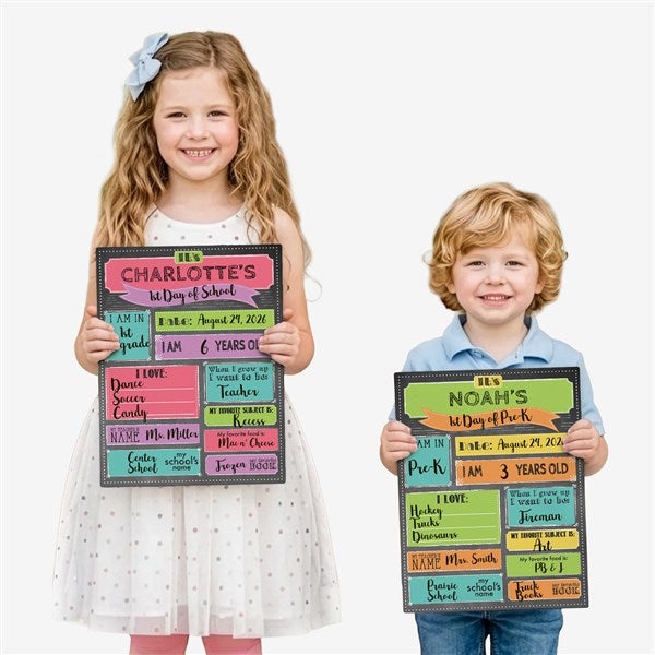 Personalized First Day Of School Dry Erase Sign - 15724