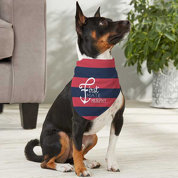 Personalized Nautical  Dog Bandana - First Mate - 15748