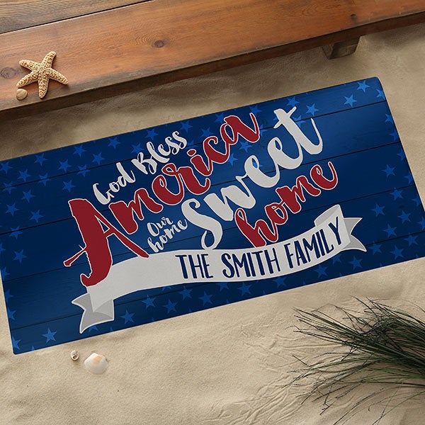 Personalized July 4th Doormat - Land Of The Free - 15773