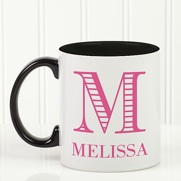 Personalized Coffee Mug - Striped Monogram - 15799