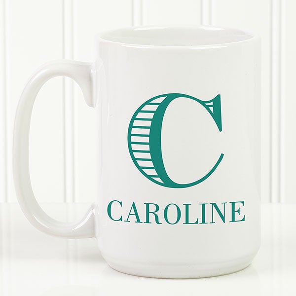 Personalized Coffee Mug - Striped Monogram - 15799