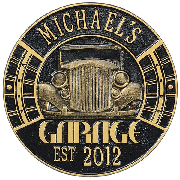 Personalized Aluminum Garage Plaque - Vintage Car - 15807D