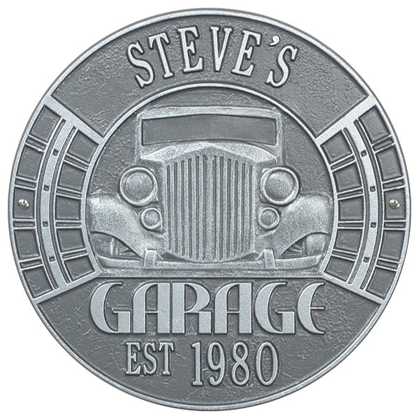 Personalized Aluminum Garage Plaque - Vintage Car - 15807D