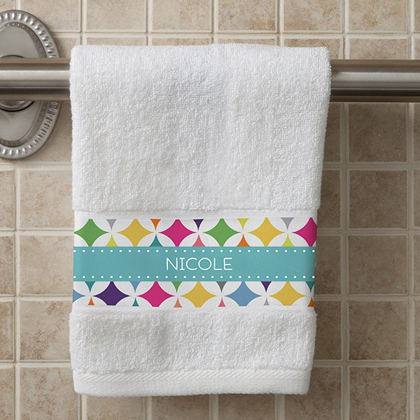 Personalized Hand Towel Geometric