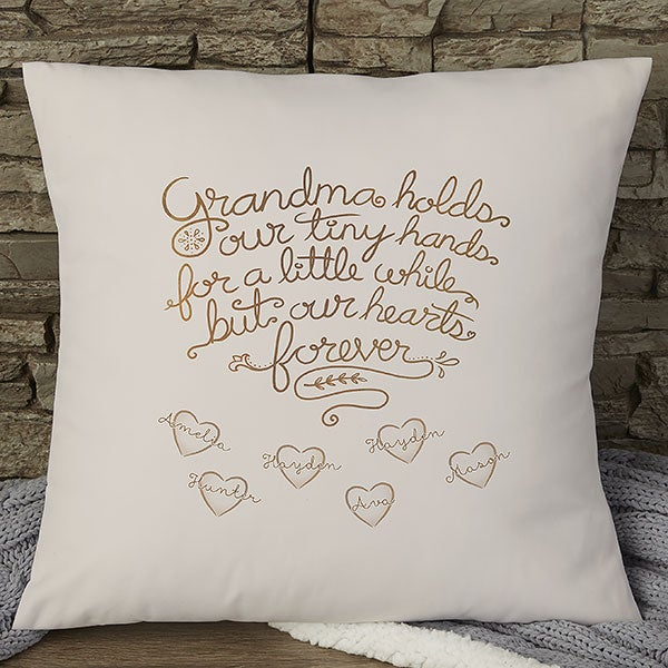 Personalized Grandparents Throw Pillow - Grandchildren Fill Our Hearts - 15854