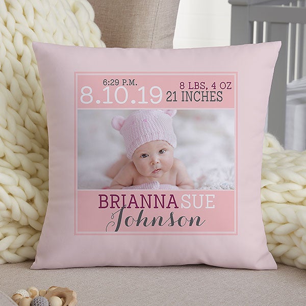 Personalized Keepsake Baby Pillow Darling Baby Girl