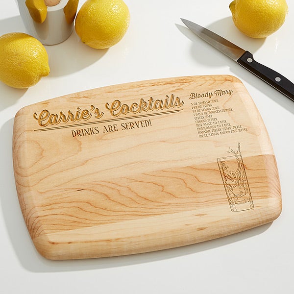 Personalized Maple Bar Board - What's Your Drink? - 15911