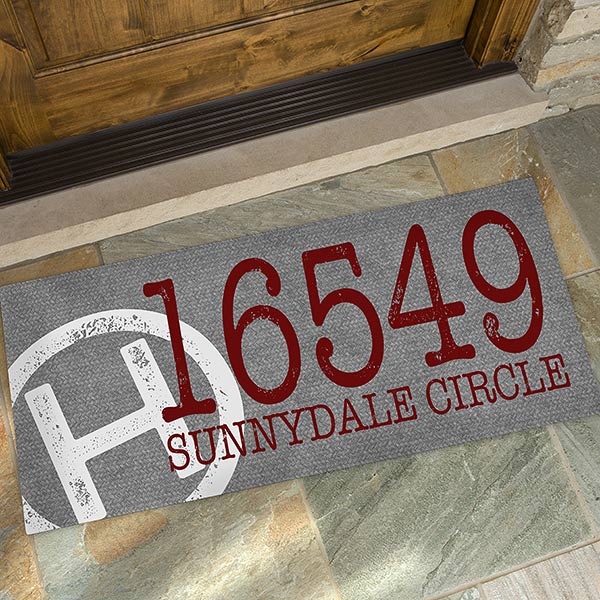 Personalized Family Doormat - Initial Stamped Address - 15967