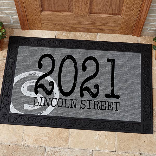 Personalized Family Doormat - Initial Stamped Address - 15967