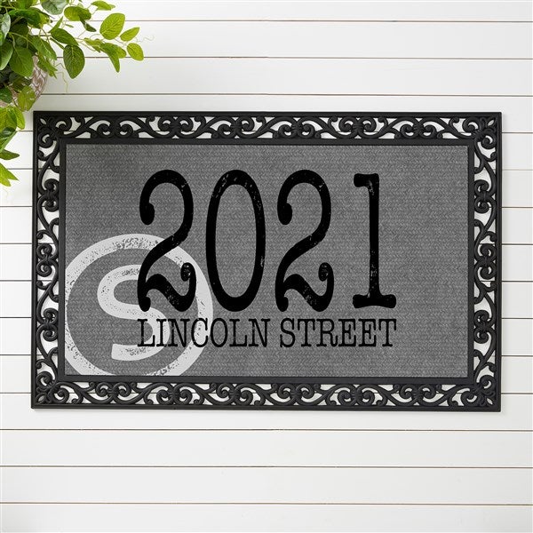 Personalized Family Doormat - Initial Stamped Address - 15967
