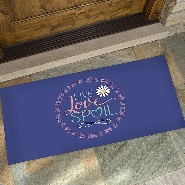 Personalized Grandparent Doormats - Live, Love, Spoil - 15968
