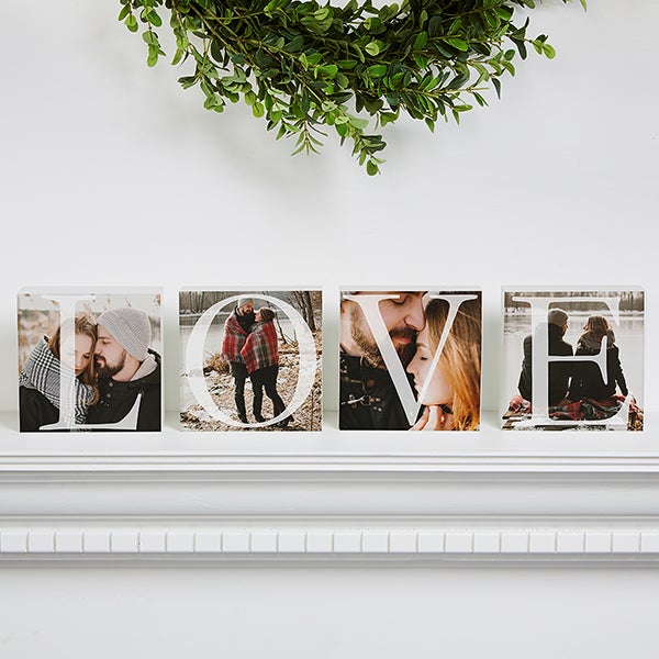 LOVE Personalized Photo Shelf Blocks