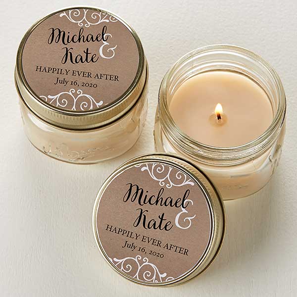 personalized candle wedding favors