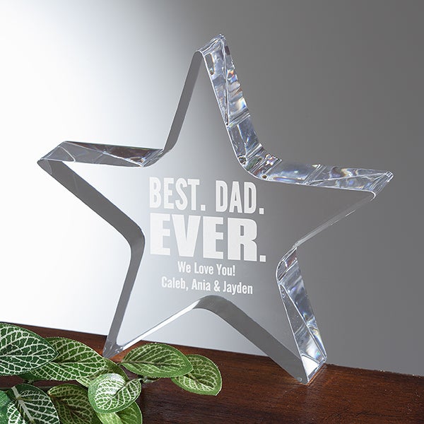 Personalized Father Award - Best Dad Ever Acrylic Star Keepsake - 16020