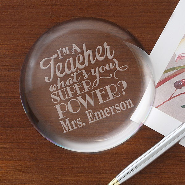 Personalized Teacher Crystal Paperweight Teacher Quotes