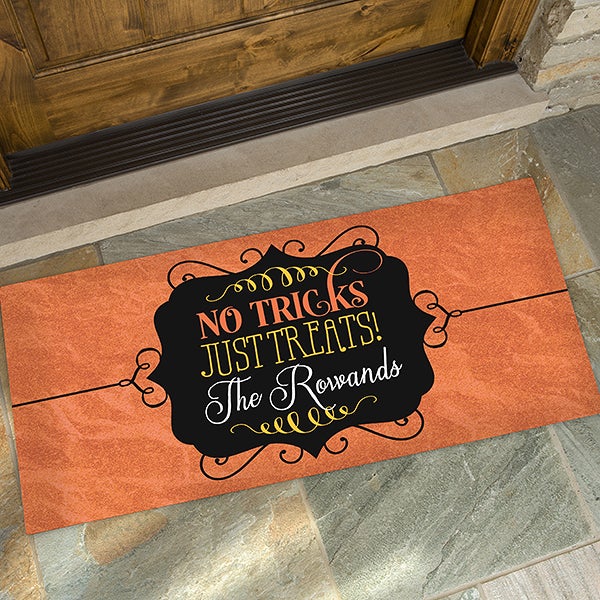 Personalized Halloween Oversized Doormat No Tricks Just Treats