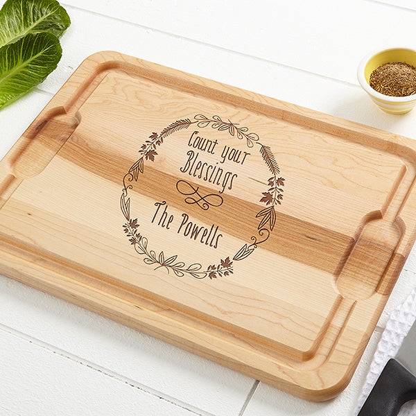 9 x 12 Maple Cutting Board w/ Engraved Couples' Names