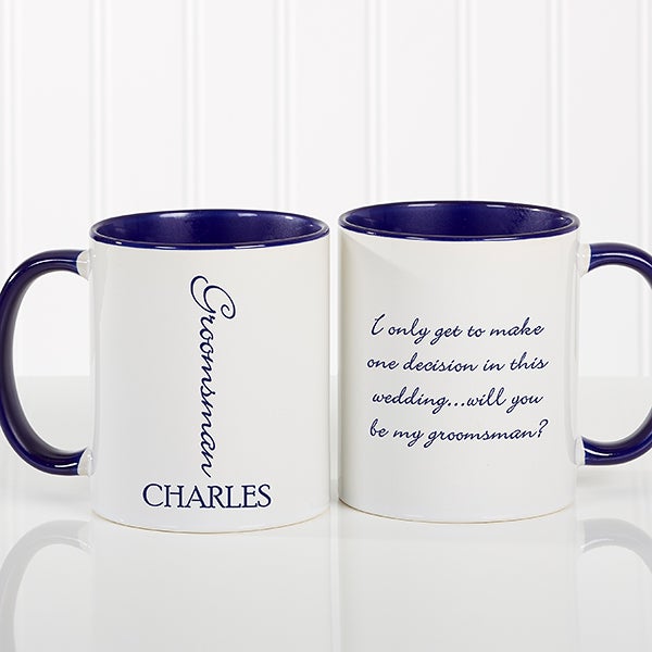 Personalized Bridal Brigade Wedding Coffee Mug Blue Gifts Personalized Wedding Coffee Mug Bridal Brigade 16127