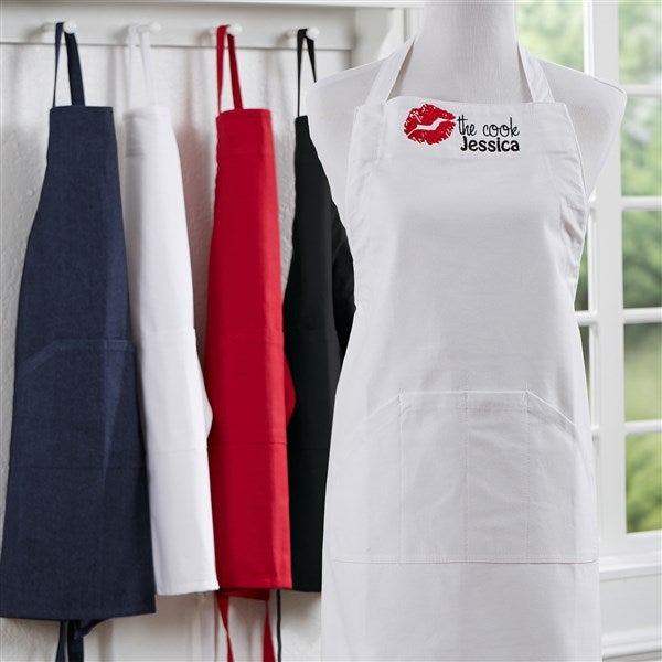 Embroidered Apron - Kiss The Cook - 16152