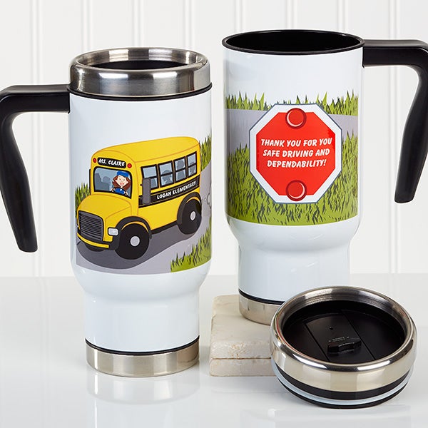 Personalized Commuter Travel Mug - Bus Driver Character - 16182