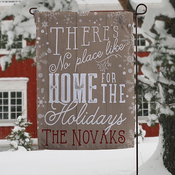 Personalized Christmas Garden Flag - No Place Like Home - 16191