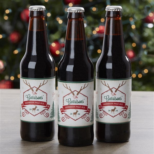 Personalized Christmas Beer Bottle Labels Set Of 6 - 16210