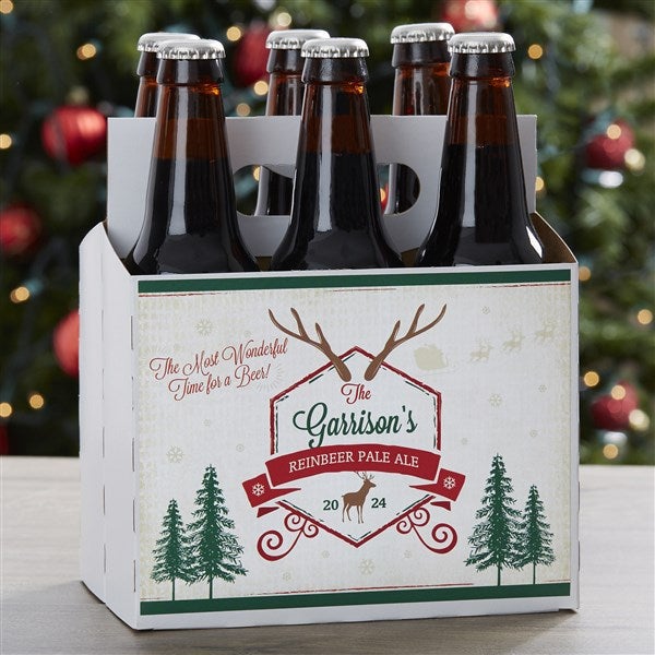 Personalized Christmas Beer Bottle Labels Set Of 6 - 16210