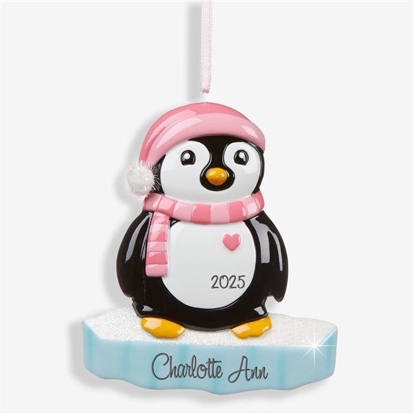 Personalized Girl Penguin Christmas Ornament - 16266