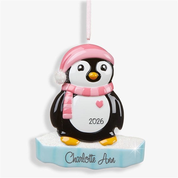 Personalized Girl Penguin Christmas Ornament - 16266