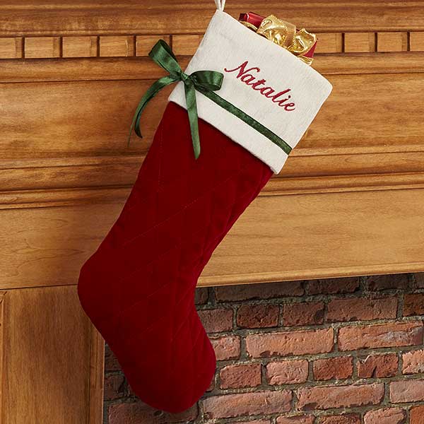 Personalized Quilted Christmas Stockings - Winter Classic - 16279