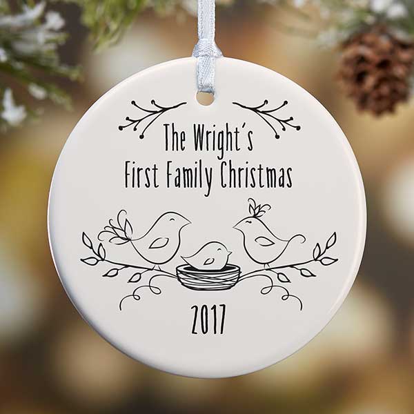 Personalized Christmas Famliy Ornament - Our First Family Christmas Personalized Christmas Famliy Ornament - Our First Family Christmas - 16295 - Personalized Christmas Famliy Ornament - Our First Family Christmas