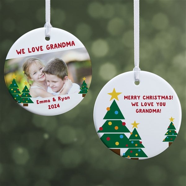 Personalized Christmas Photo Ornament - Holiday Hugs & Kisses - 16298