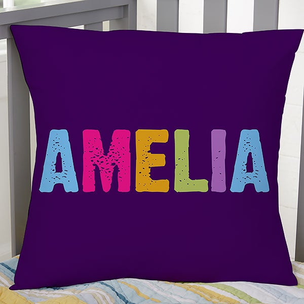 All Mine Personalized 18 Inch Kids Name Velvet Throw Pillow 18 Inch Kids Name Velvet Throw Pillow