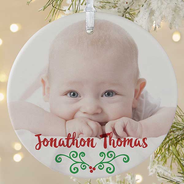 Personalized Photo Baby Christmas Ornament - Baby's 1st Christmas Calendar - 16322