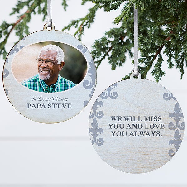 Personalized Photo Memorial Ornament For Him - In Loving Memory - 16333