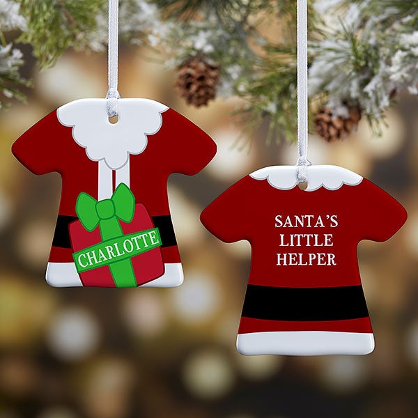 Personalized T-Shirt Christmas Ornament - Santa's Little Helper - 16334