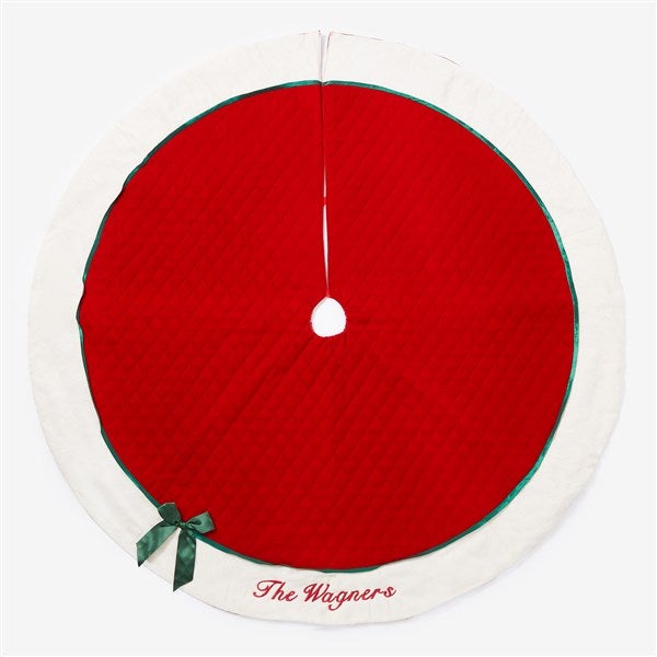 Red Personalized Quilted Tree Skirt - Winter Classic - 16349
