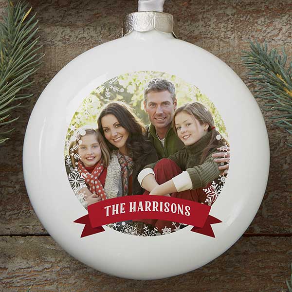 Personalized Photo Globe Christmas Ornaments - Classic Holiday - 16389