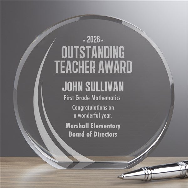 Personalized Premium Crystal Award - Outstanding Teacher - 16401