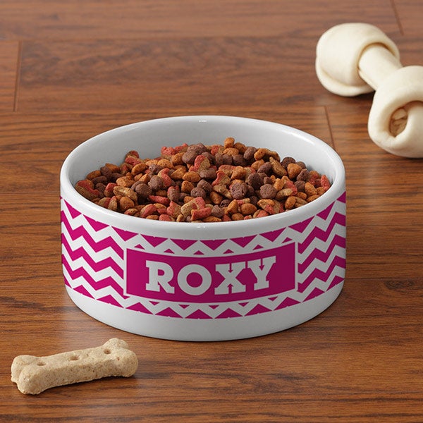 Personalized Pet Bowls - Chevron - 16415