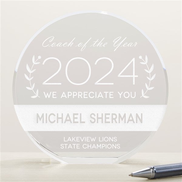 Personalized Premium Crystal Award - Coach Of The Year - 16441