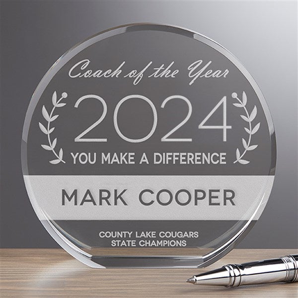 Personalized Premium Crystal Award - Coach Of The Year - 16441