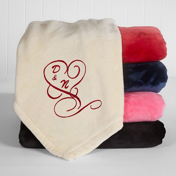 Monogrammed Fleece Blanket Monogram Blankets Personalized Blankets