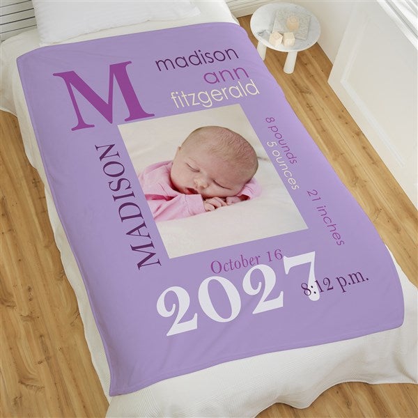 Personalized Photo Baby Blankets - All About Baby Girl - 16469