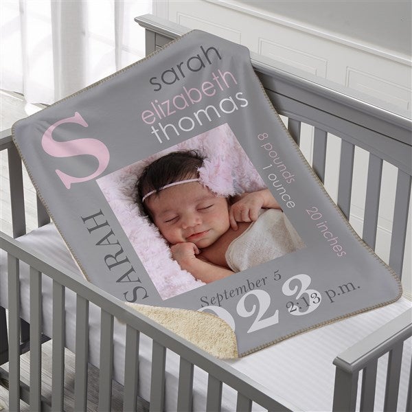 Personalized Photo Baby Blankets - All About Baby Girl - 16469