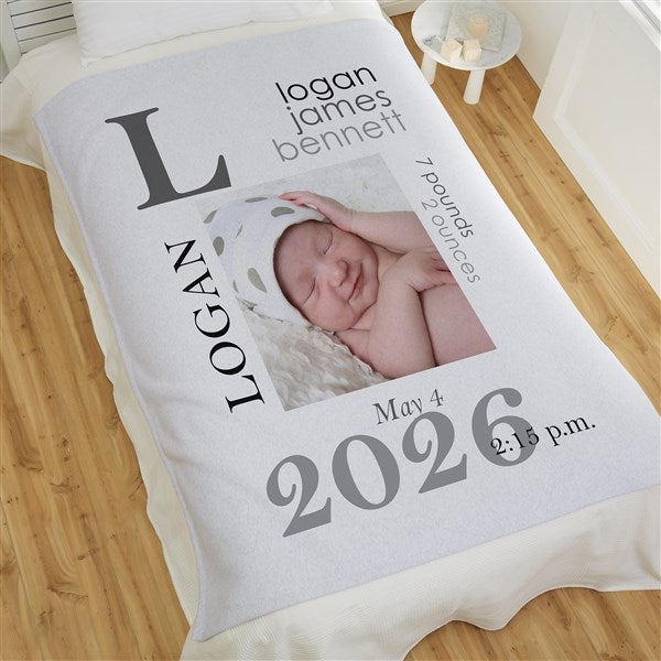 Personalized Photo Baby Blankets - All About Baby Boy - 16485