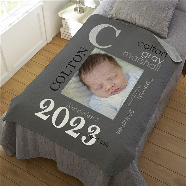 Personalized Photo Baby Blankets - All About Baby Boy - 16485
